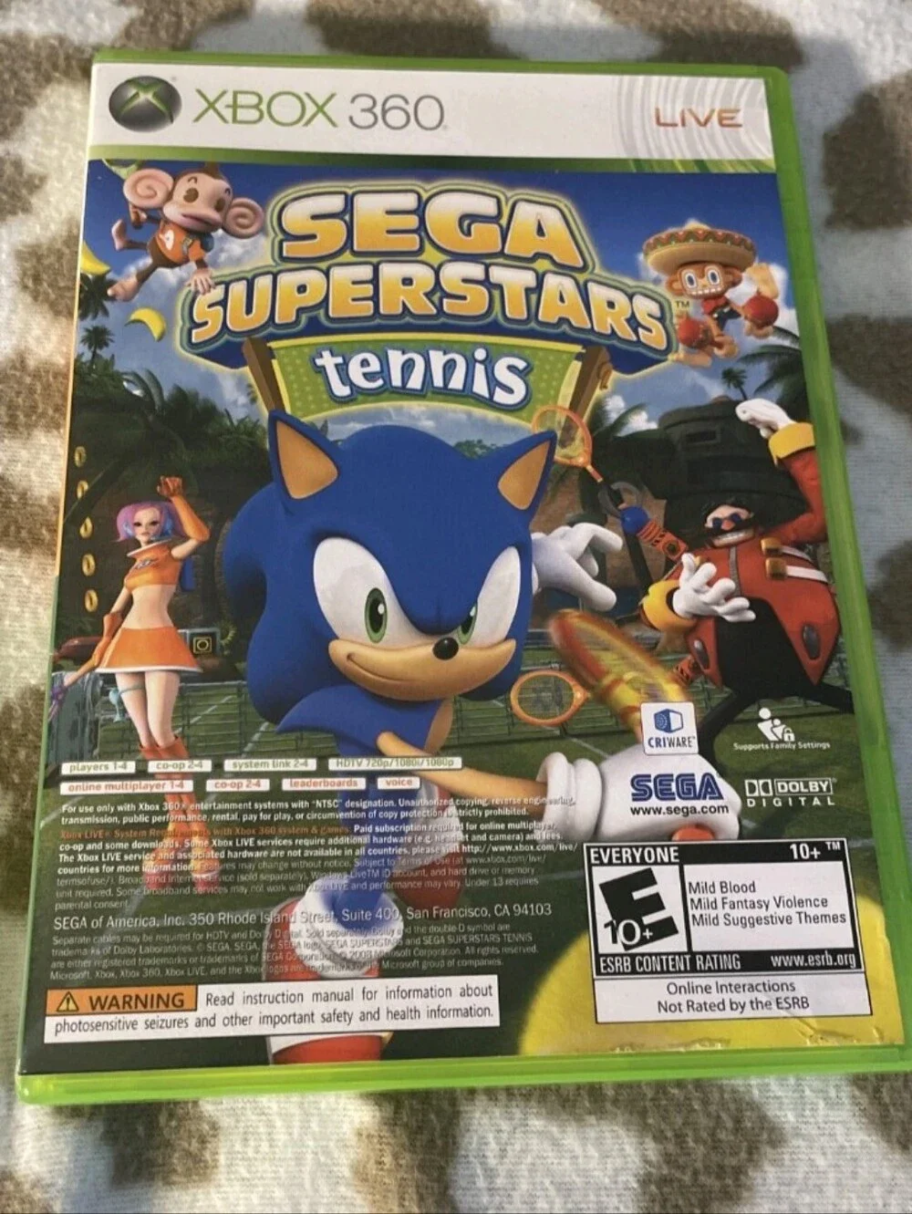 Sega Superstars Tennis For Microsoft Xbox 360